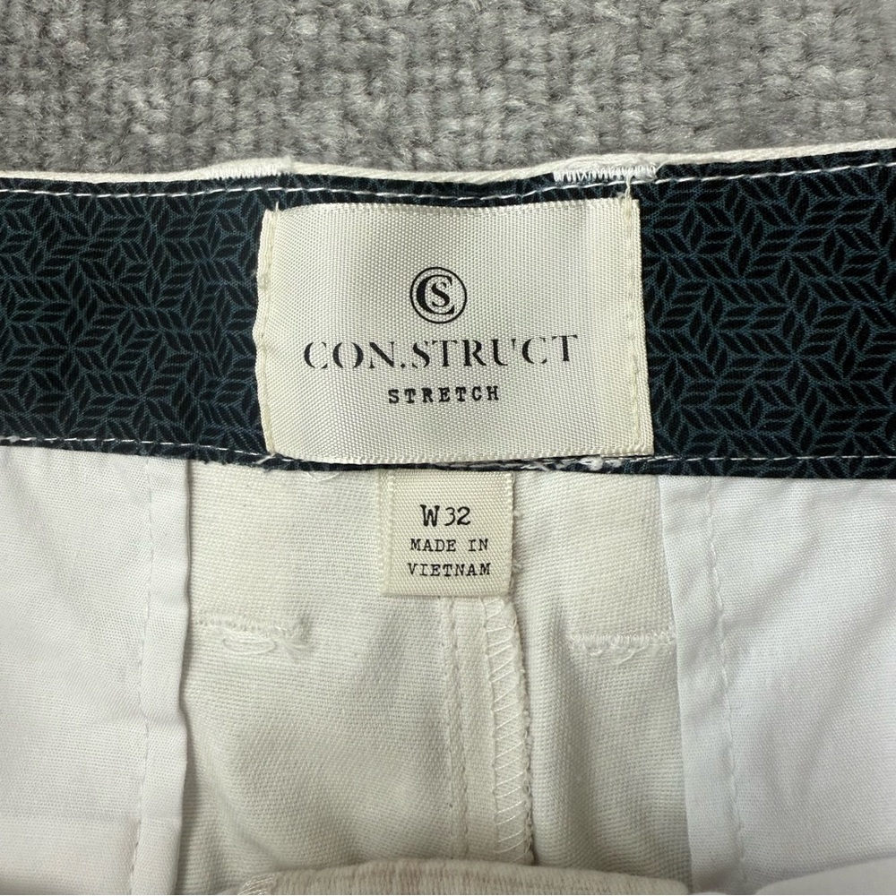 Construct Shorts Mens 32 Beige Golf Casual Summer Flat Front 8” Inseam Stretch - Picture 3 of 7